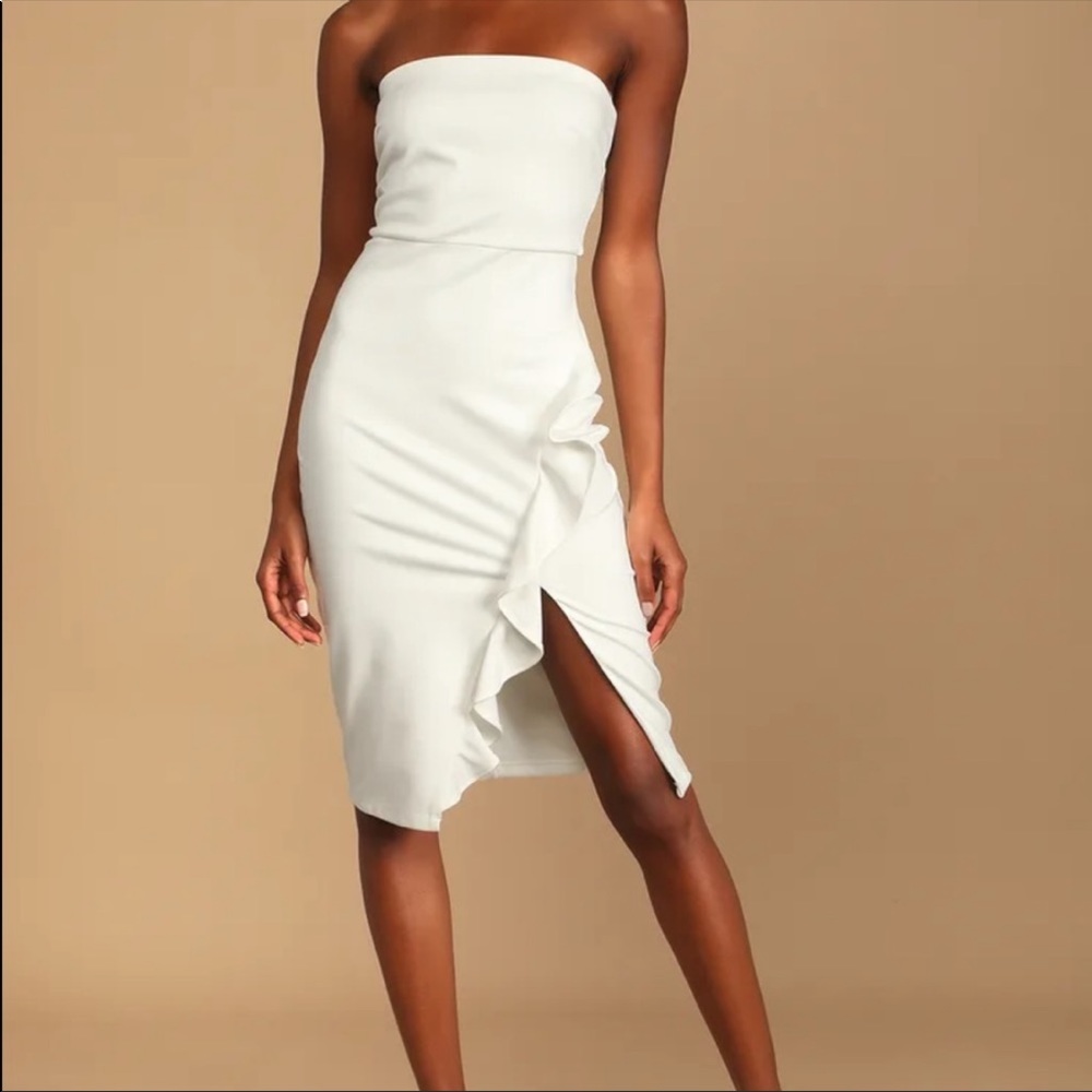 Lulu strapless white dress